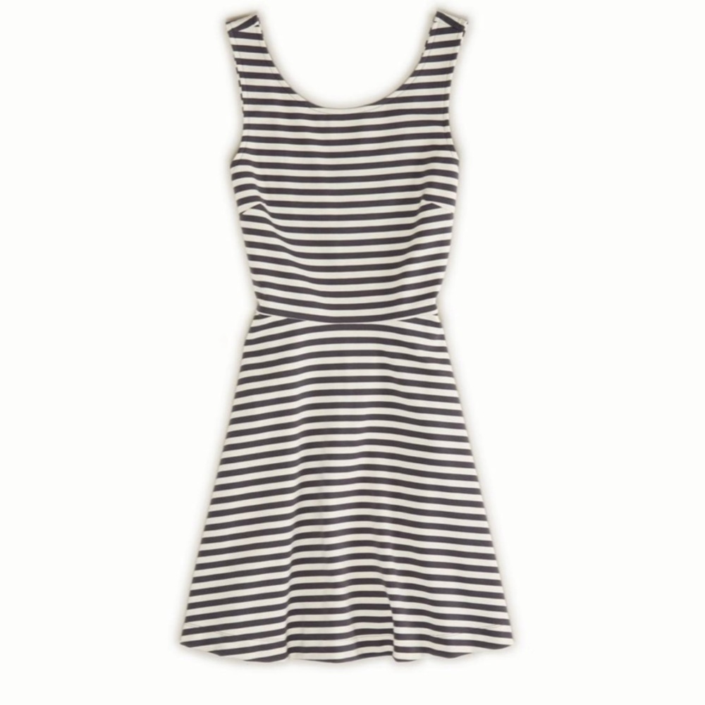 American Eagle White and Blue Striped Dress